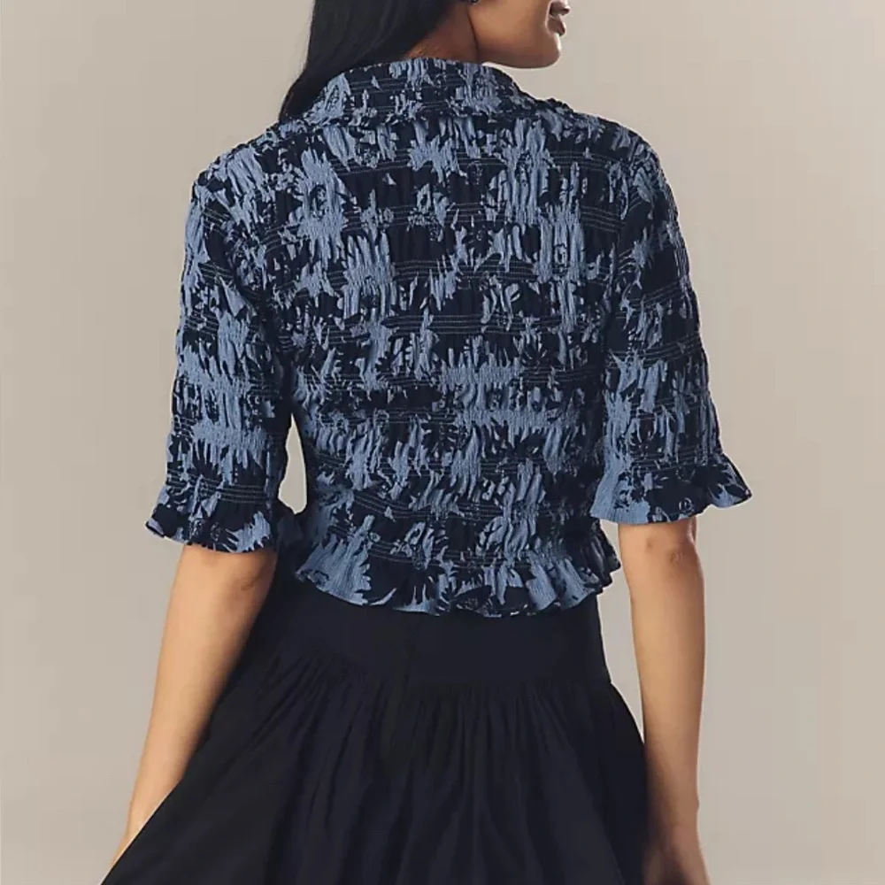 Maeve Ruffle Button-Front Top - Picture 2 of 7